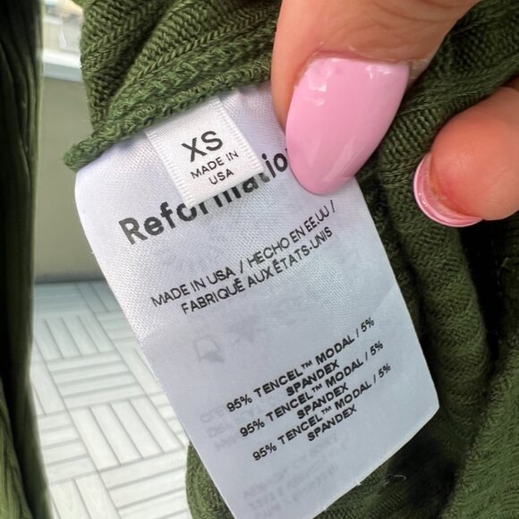 Reformation Green Ribbed Cardigan - Picture 8 of 8